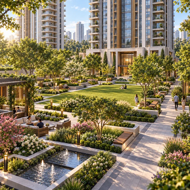 Abhee City Urban Glenn parks and landscaped walkways